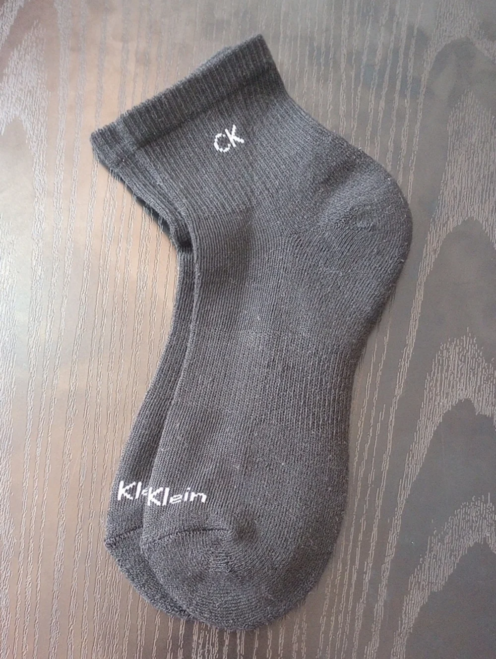Calvin Klein Cotton Blend Black Ankle Socks with White CK Logo Women Size 4-10